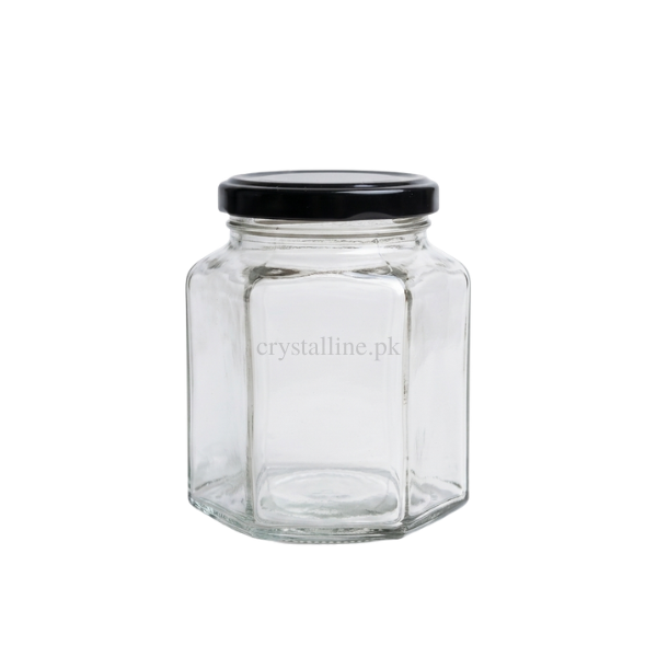 Hexagon Glass Jar 400ml 400ml / 500g honey